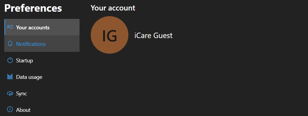 Guest Account Preferences Page