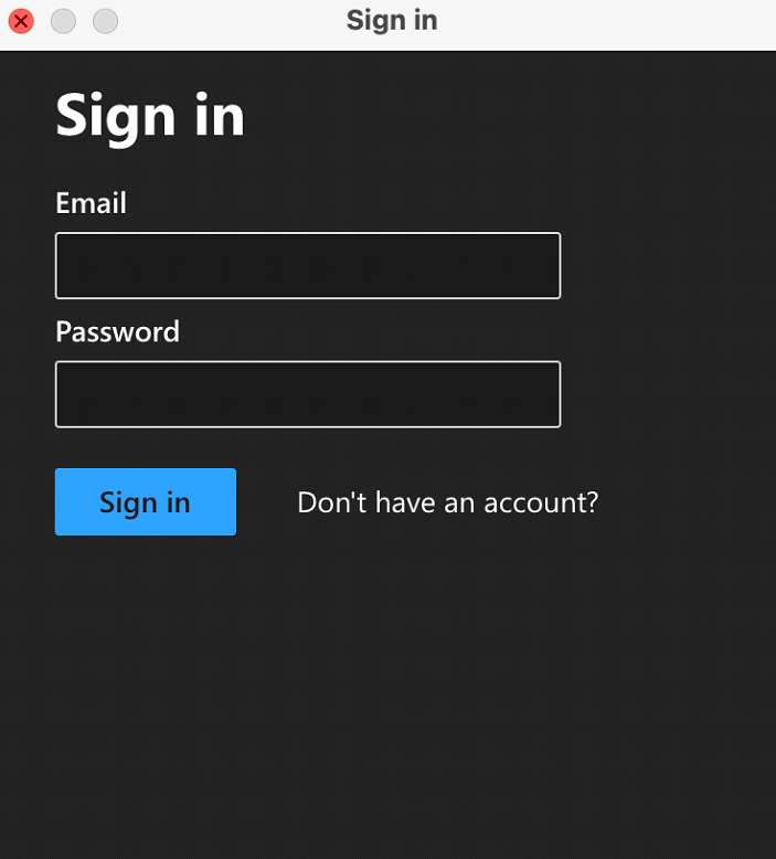 Sign in Screen